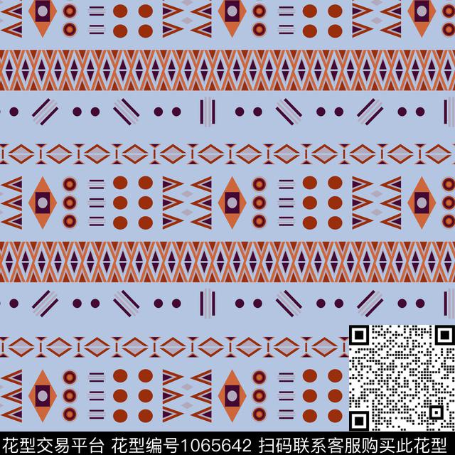 民族风格子抽象传统印花华亿平台下载（图片编号: 1065642） - 瓦栏（Walan）