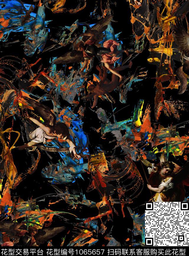 肌理抽象天使数码印花华亿平台下载（图片编号: 1065657） - 瓦栏（Walan）