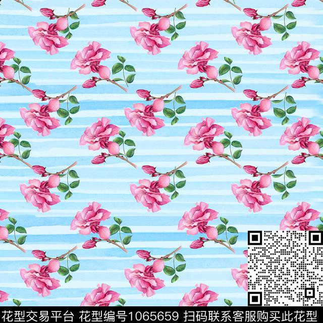 小碎花手绘花卉满版散花数码印花华亿平台下载（图片编号: 1065659） - 瓦栏（Walan）