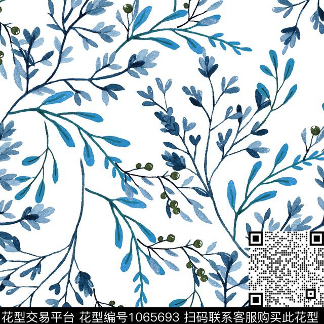 小碎花手绘花卉清爽底花卉数码印花华亿平台下载（图片编号: 1065693） - 瓦栏（Walan）