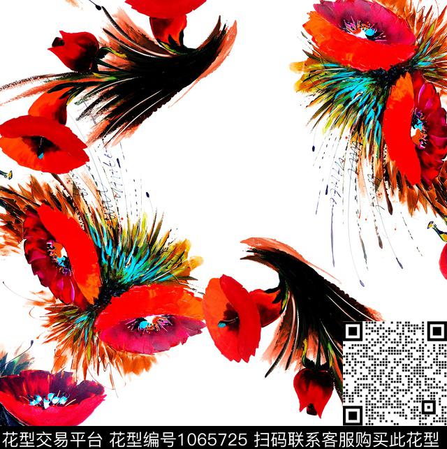 数码华亿平台花卉大牌风数码印花华亿平台下载（图片编号: 1065725） - 瓦栏（Walan）