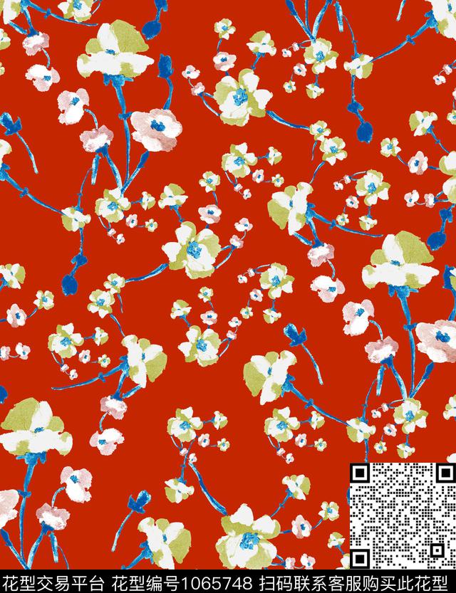 数码华亿平台花卉大牌风数码印花华亿平台下载（图片编号: 1065748） - 瓦栏（Walan）