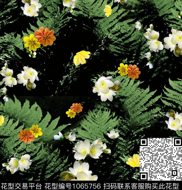 数码华亿平台花卉大牌风数码印花华亿平台下载（图片编号: 1065756） - 瓦栏（Walan）