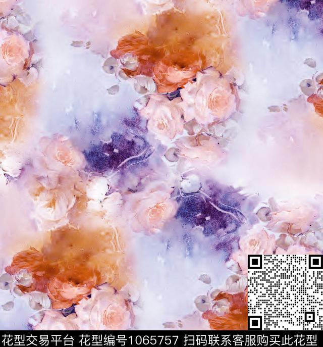 数码华亿平台花卉大牌风数码印花华亿平台下载（图片编号: 1065757） - 瓦栏（Walan）