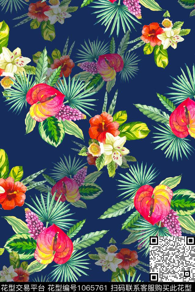 春夏华亿平台大牌风热带华亿平台数码印花华亿平台下载（图片编号: 1065761） - 瓦栏（Walan）