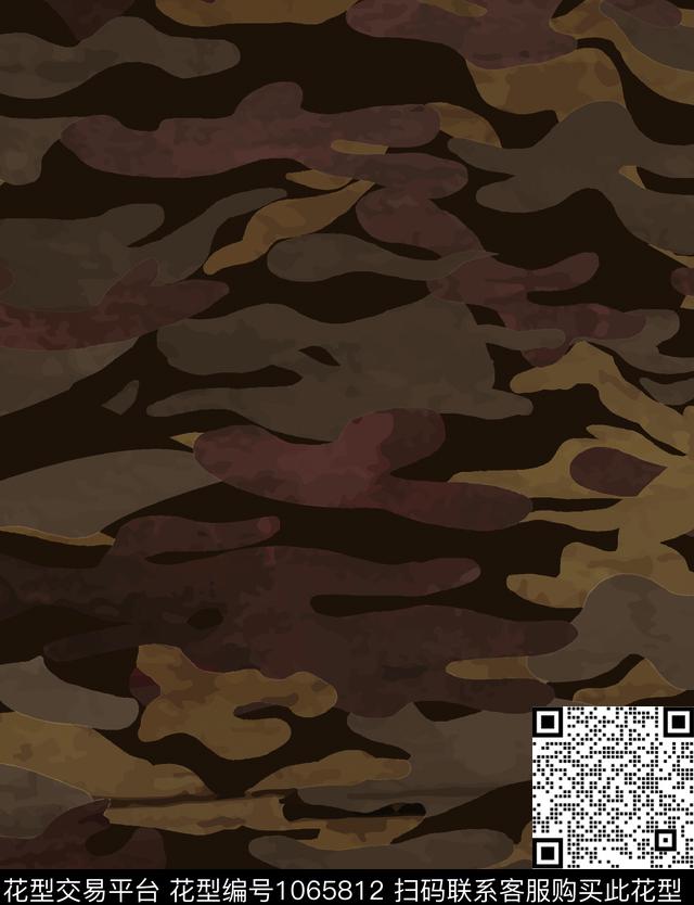 抽象男装抽象迷彩数码印花华亿平台下载（图片编号: 1065812） - 瓦栏（Walan）