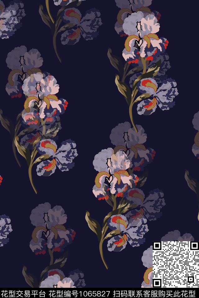 数码华亿平台玉兰花鸢尾花数码印花华亿平台下载（图片编号: 1065827） - 瓦栏（Walan）