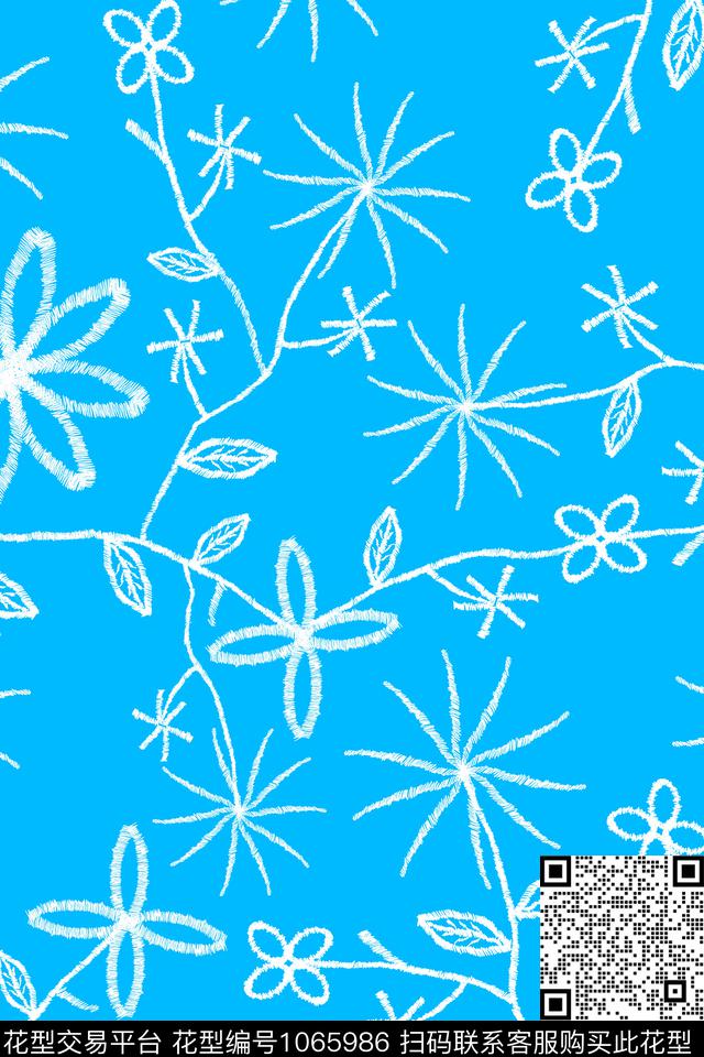 线条画数码华亿平台美丽数码印花华亿平台下载（图片编号: 1065986） - 瓦栏（Walan）