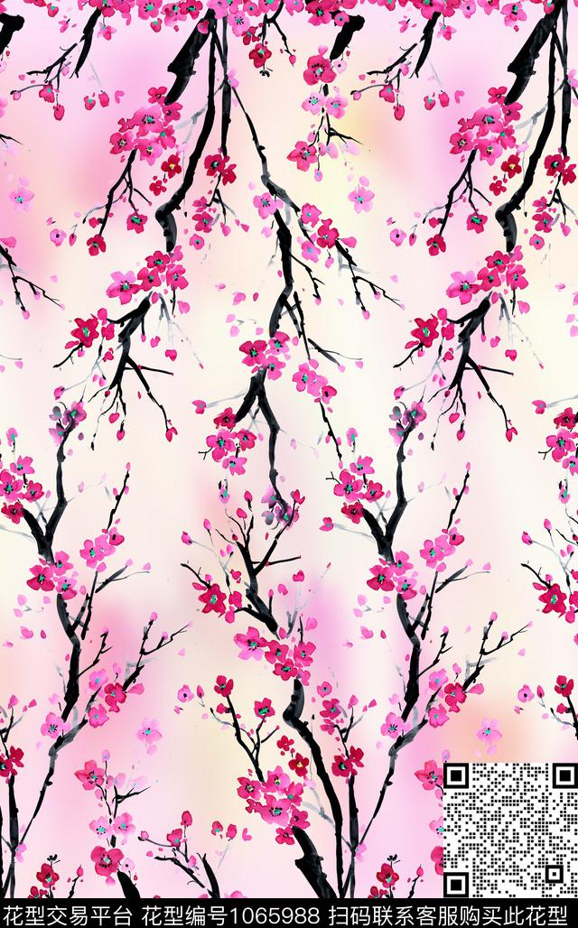 数码华亿平台花卉长巾数码印花华亿平台下载（图片编号: 1065988） - 瓦栏（Walan）