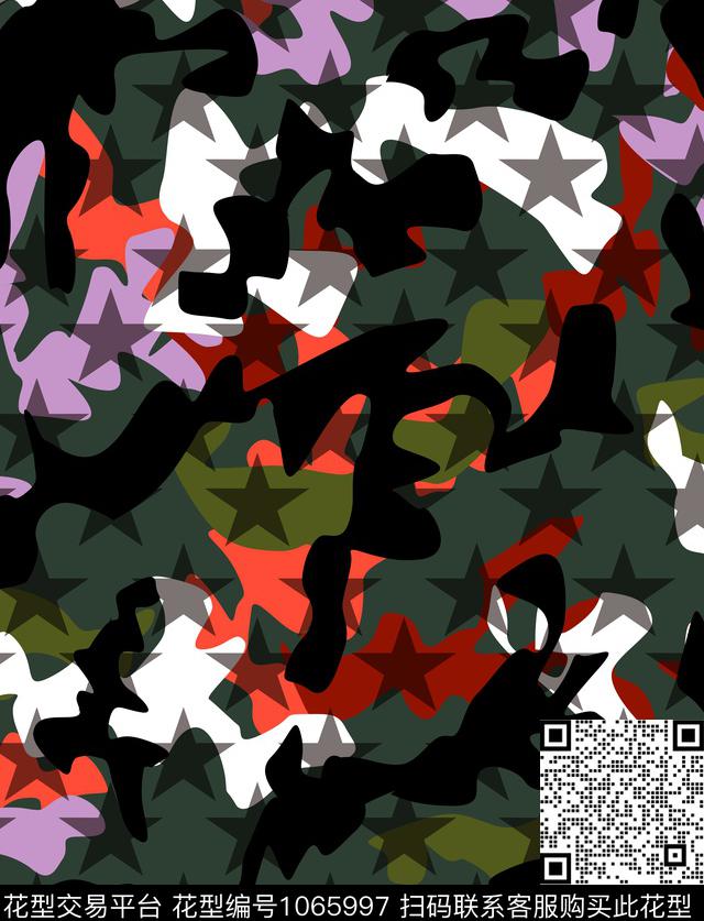 抽象几何大牌风数码印花华亿平台下载（图片编号: 1065997） - 瓦栏（Walan）