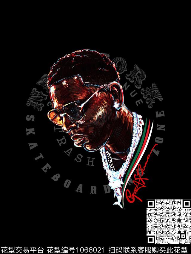 抽象人物大牌风数码印花华亿平台下载（图片编号: 1066021） - 瓦栏（Walan）