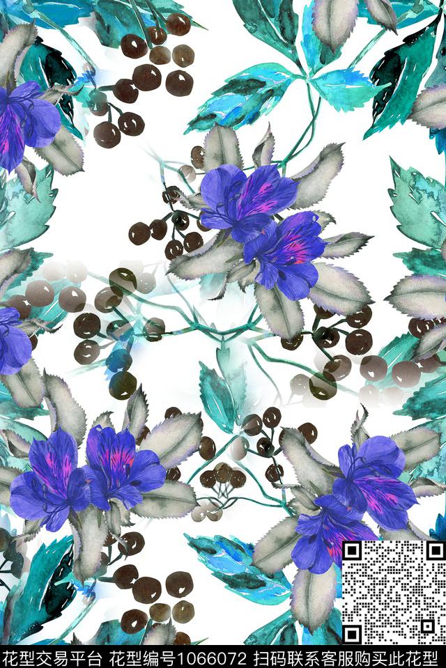 小碎花花卉大牌风数码印花华亿平台下载（图片编号: 1066072） - 瓦栏（Walan）