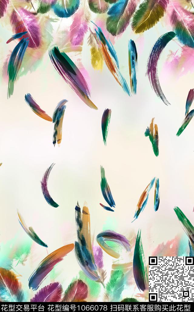 数码华亿平台抽象长巾数码印花华亿平台下载（图片编号: 1066078） - 瓦栏（Walan）