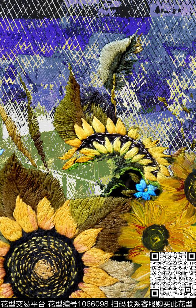 定位花花卉大牌风传统印花华亿平台下载（图片编号: 1066098） - 瓦栏（Walan）