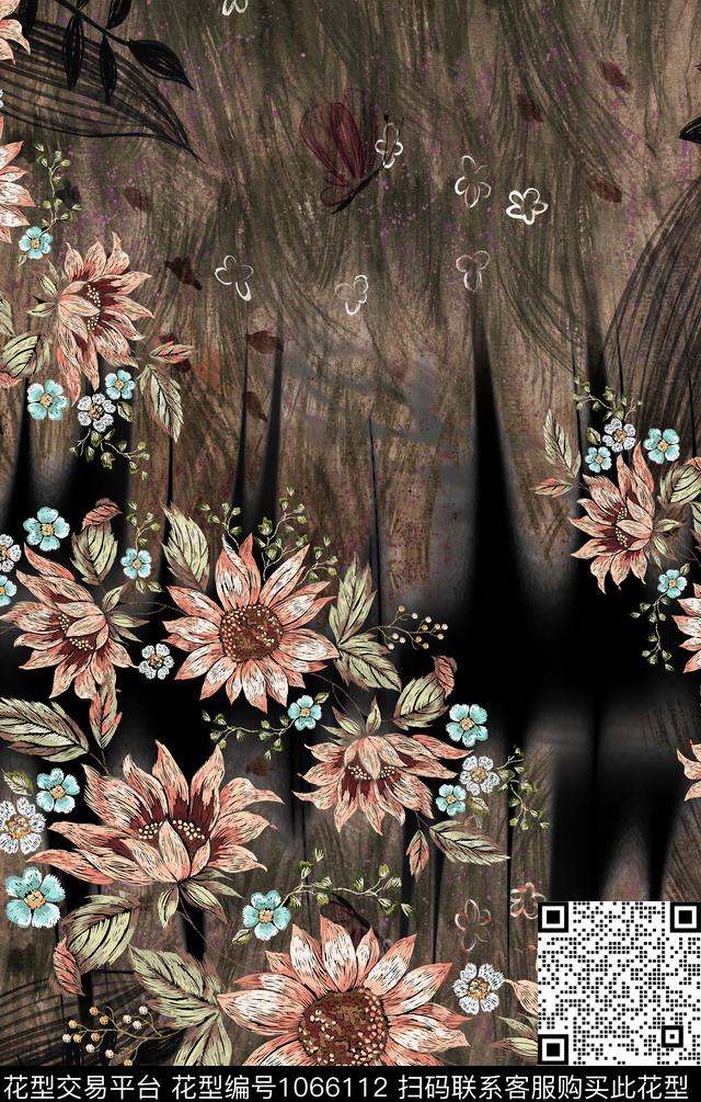 民族风花卉定位花数码印花华亿平台下载（图片编号: 1066112） - 瓦栏（Walan）