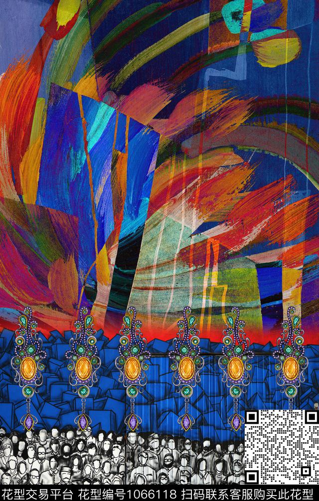 民族风大牌风定位花传统印花华亿平台下载（图片编号: 1066118） - 瓦栏（Walan）