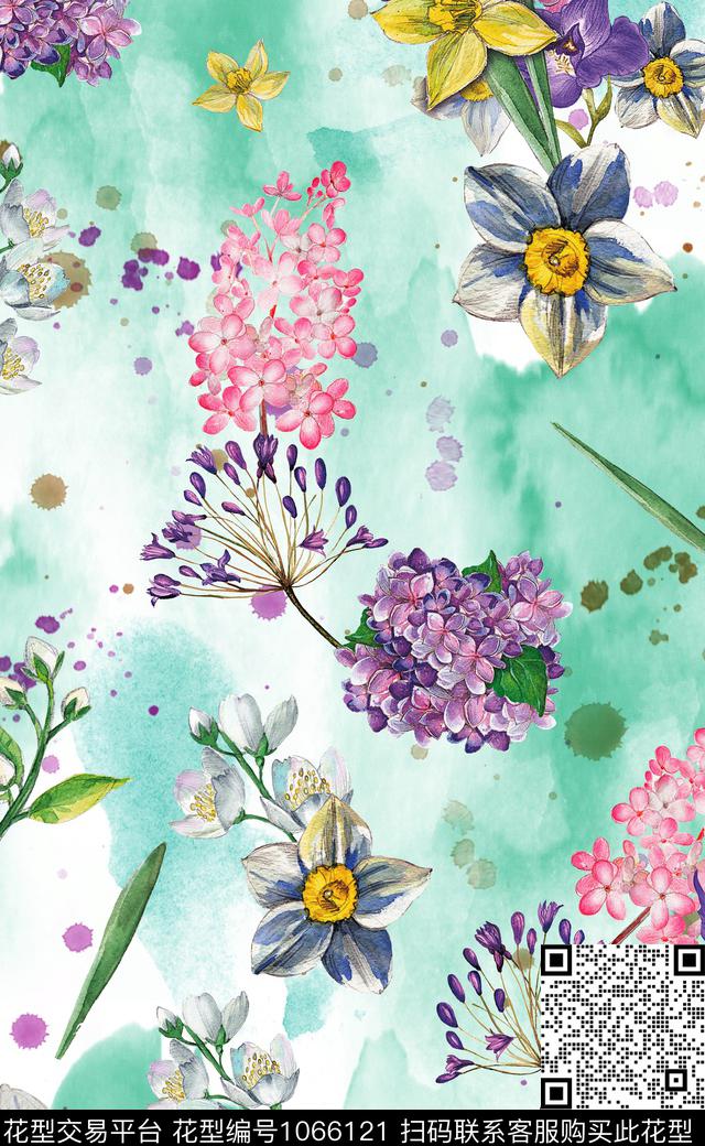 数码华亿平台小碎花花卉数码印花华亿平台下载（图片编号: 1066121） - 瓦栏（Walan）