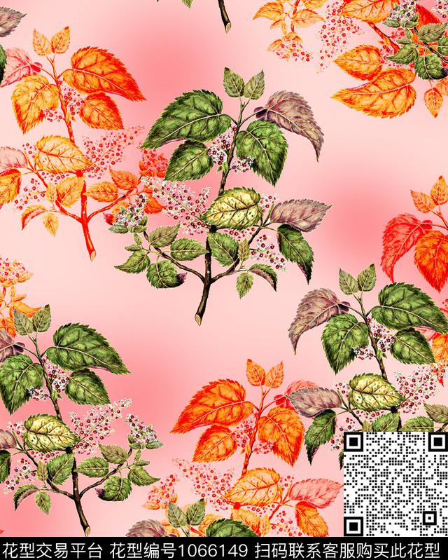 手绘花卉花卉植物数码印花华亿平台下载（图片编号: 1066149） - 瓦栏（Walan）