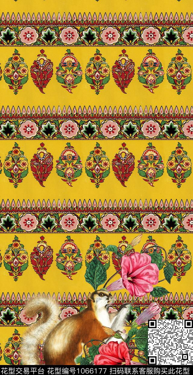 民族风定位花花卉数码印花华亿平台下载（图片编号: 1066177） - 瓦栏（Walan）