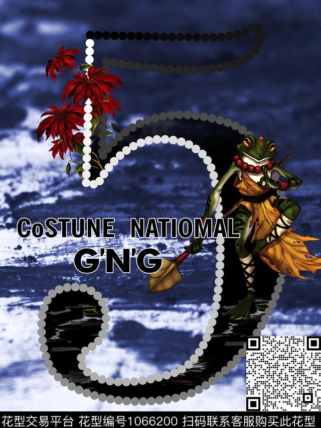 青蛙拟人字母海水数码印花华亿平台下载（图片编号: 1066200） - 瓦栏（Walan）