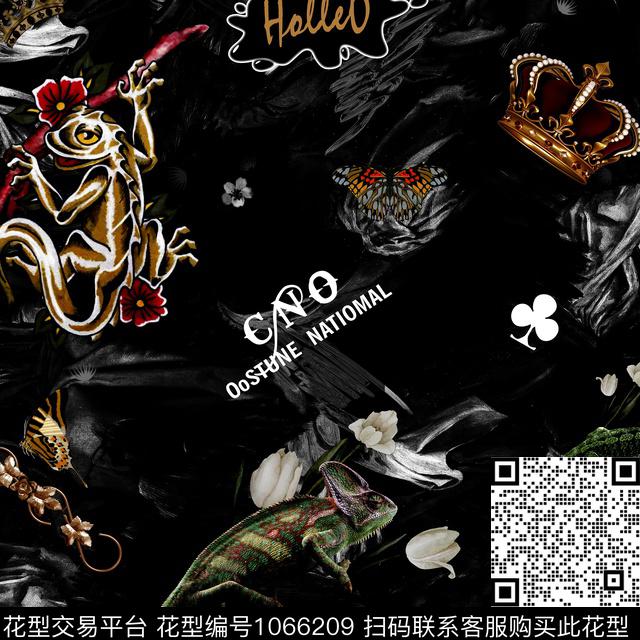 男装蜥蜴动物数码印花华亿平台下载（图片编号: 1066209） - 瓦栏（Walan）