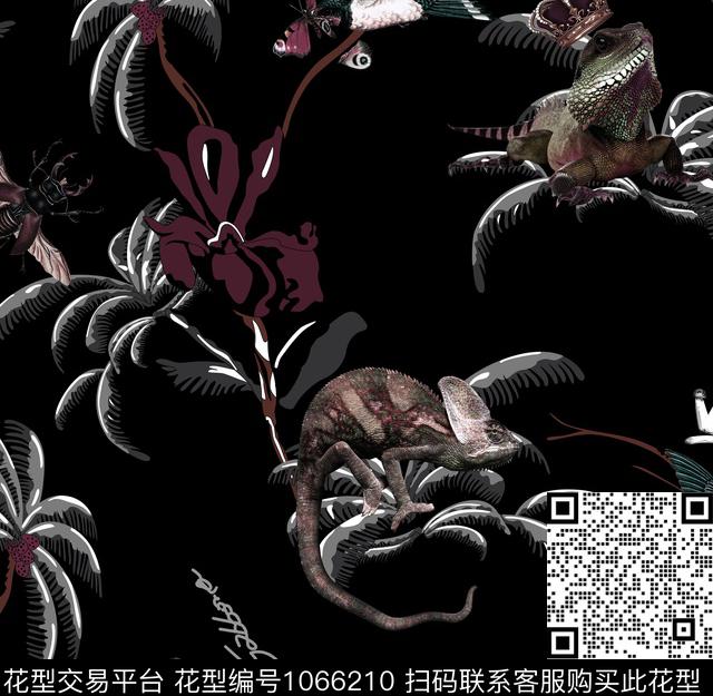 男装蜥蜴动物数码印花华亿平台下载（图片编号: 1066210） - 瓦栏（Walan）