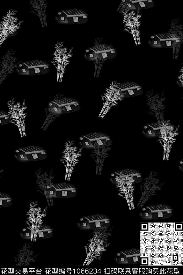 素雅白底花男装数码印花华亿平台下载（图片编号: 1066234） - 瓦栏（Walan）