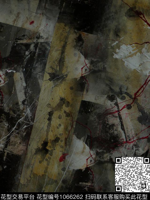 抽象男装复古数码印花华亿平台下载（图片编号: 1066262） - 瓦栏（Walan）