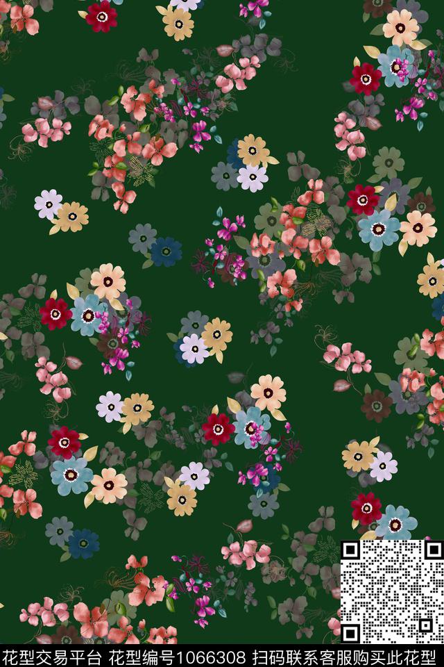 女装清爽底花卉小碎花数码印花华亿平台下载（图片编号: 1066308） - 瓦栏（Walan）