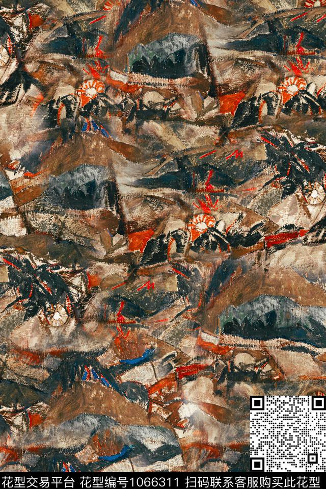 数码华亿平台民族风复古数码印花华亿平台下载（图片编号: 1066311） - 瓦栏（Walan）