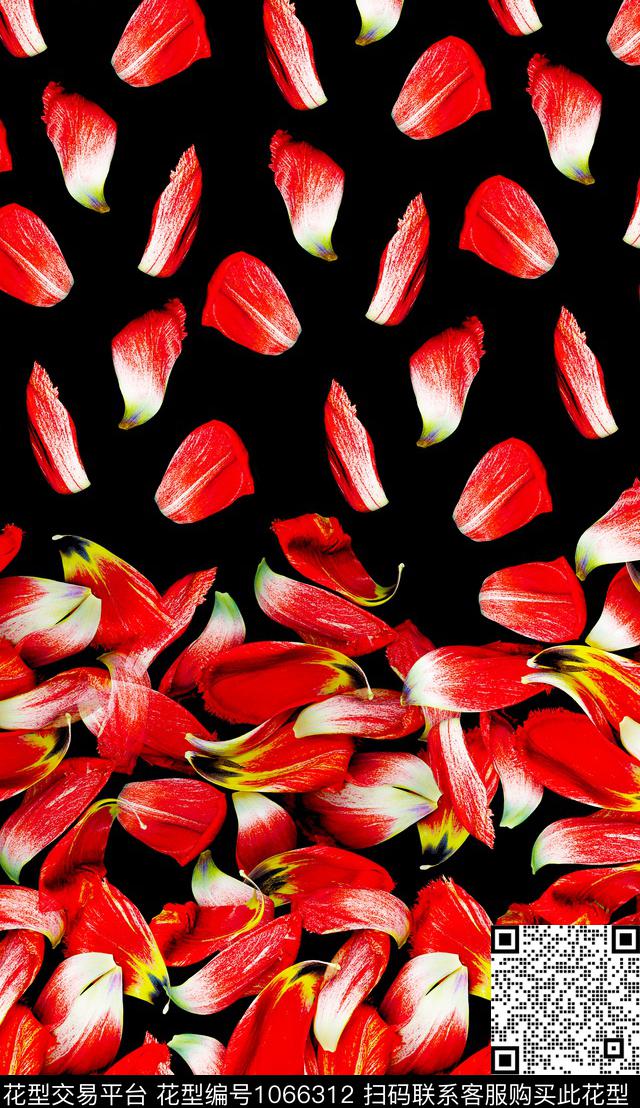 花瓣花卉玫瑰花数码印花华亿平台下载（图片编号: 1066312） - 瓦栏（Walan）