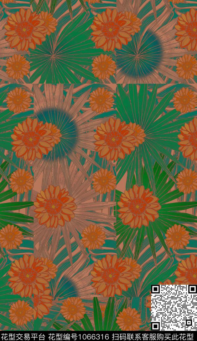 数码华亿平台民族风定位花数码印花华亿平台下载（图片编号: 1066316） - 瓦栏（Walan）