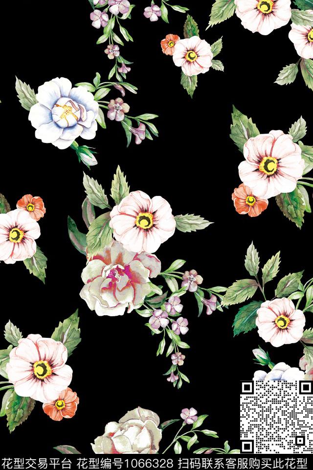 植物手绘花卉花卉数码印花华亿平台下载（图片编号: 1066328） - 瓦栏（Walan）