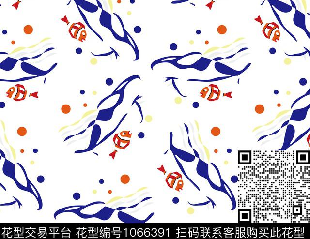 潮牌海洋鲸鱼数码印花华亿平台下载（图片编号: 1066391） - 瓦栏（Walan）