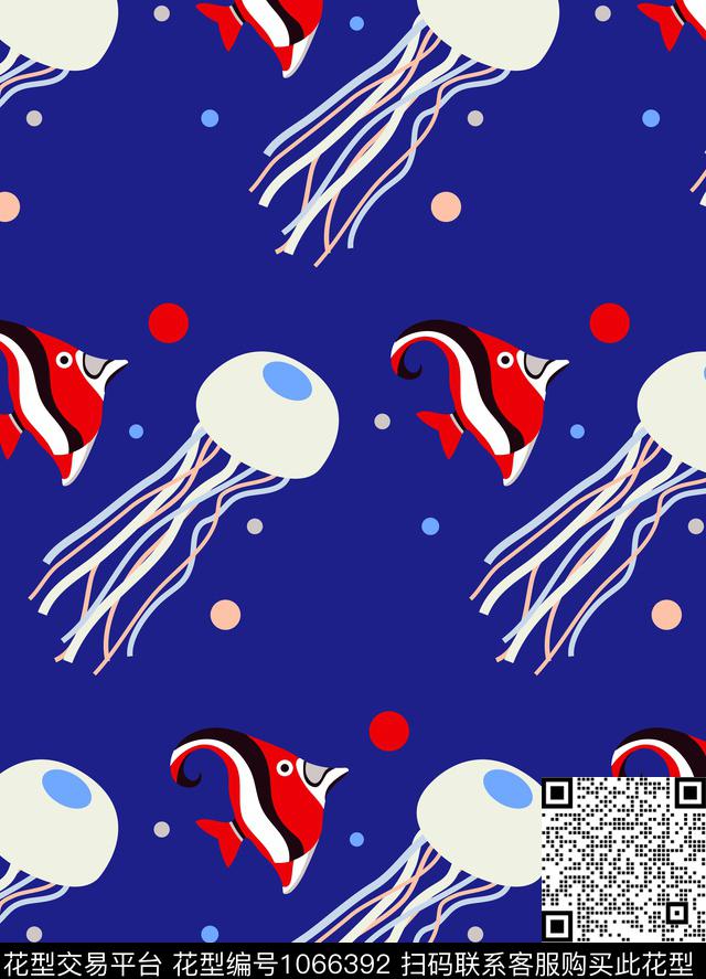 趣味水母潮牌数码印花华亿平台下载（图片编号: 1066392） - 瓦栏（Walan）