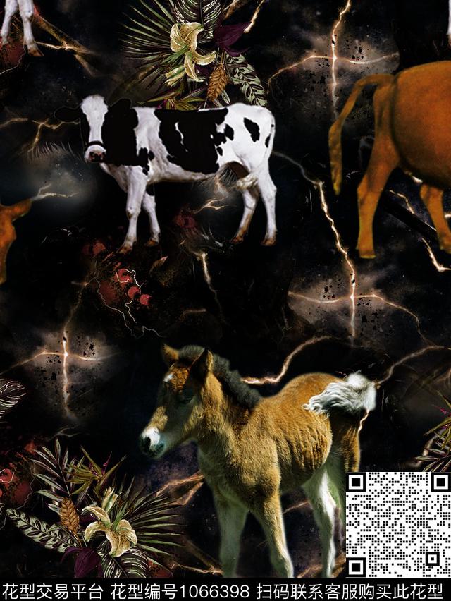 男装复古动物数码印花华亿平台下载（图片编号: 1066398） - 瓦栏（Walan）