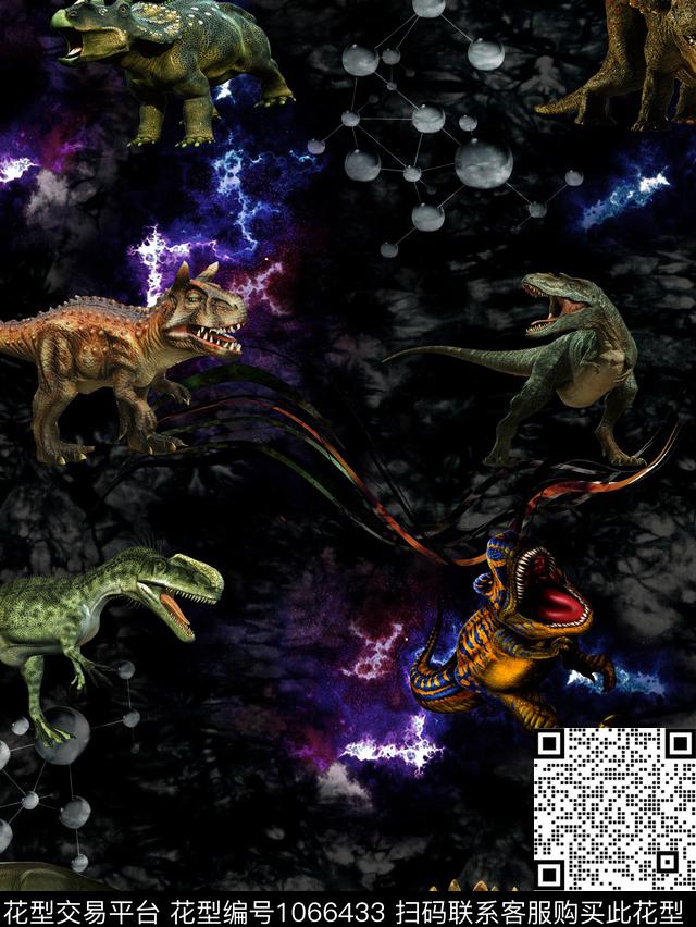 男装恐龙复古数码印花华亿平台下载（图片编号: 1066433） - 瓦栏（Walan）