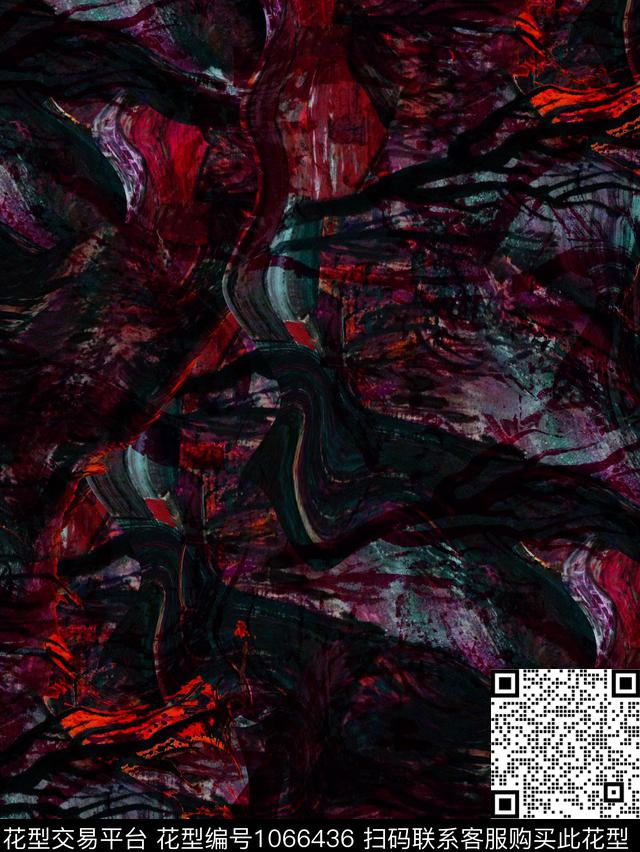 肌理抽象男装数码印花华亿平台下载（图片编号: 1066436） - 瓦栏（Walan）