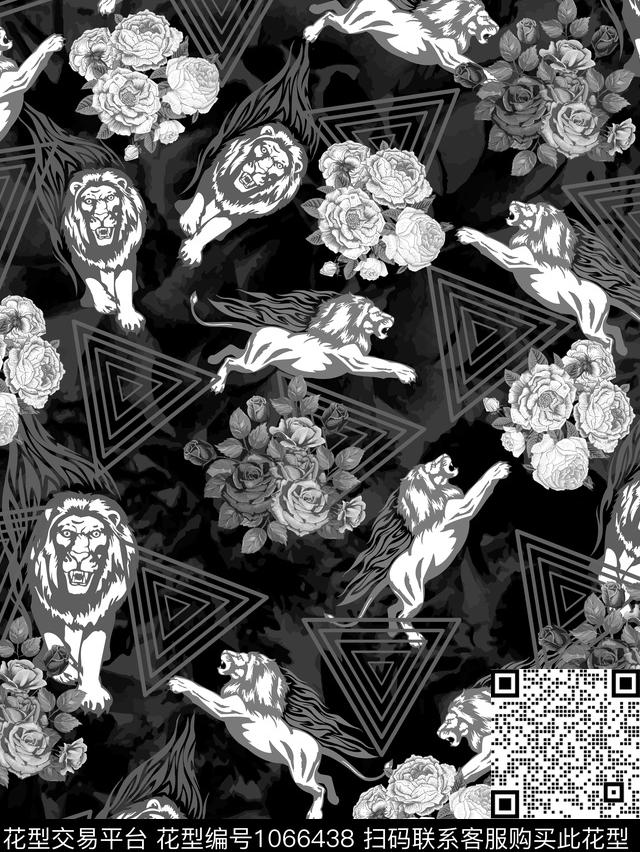 动物花卉狮子几何数码印花华亿平台下载（图片编号: 1066438） - 瓦栏（Walan）
