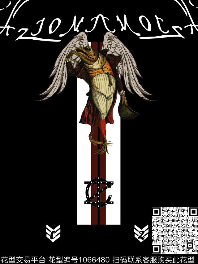 翅膀鱼先生拟人数码印花华亿平台下载（图片编号: 1066480） - 瓦栏（Walan）