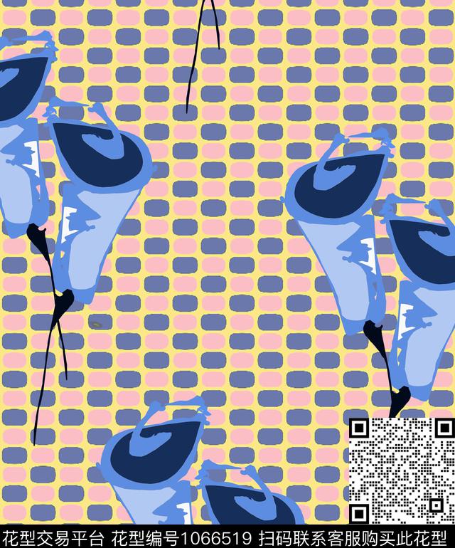 小碎花抽象花卉数码印花华亿平台下载（图片编号: 1066519） - 瓦栏（Walan）