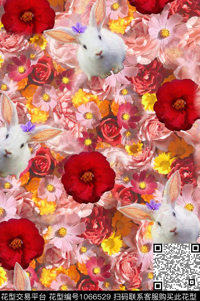 数码华亿平台春夏华亿平台手绘花卉数码印花华亿平台下载（图片编号: 1066529） - 瓦栏（Walan）