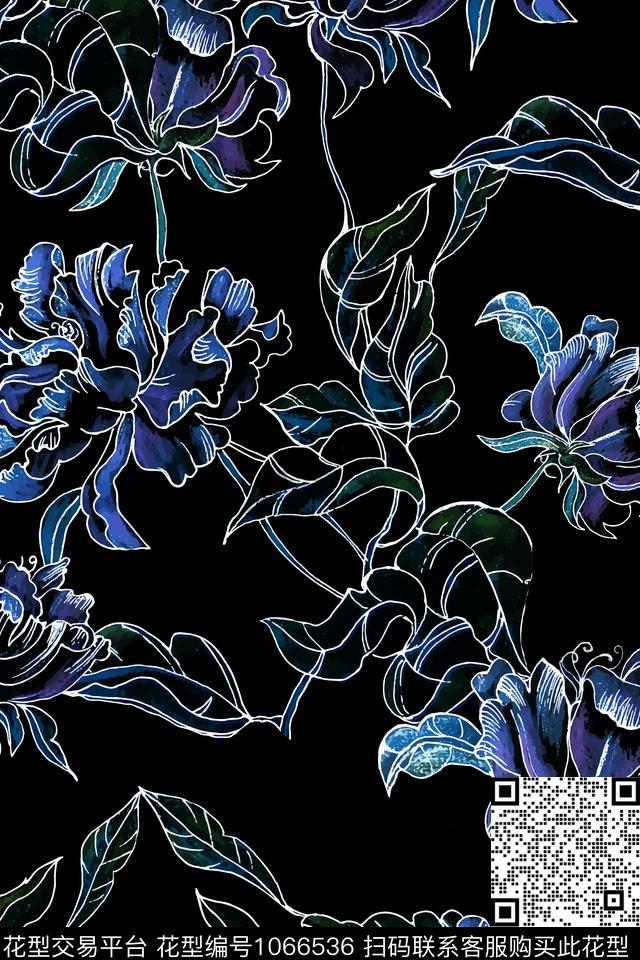 抽象男装几何数码印花华亿平台下载（图片编号: 1066536） - 瓦栏（Walan）