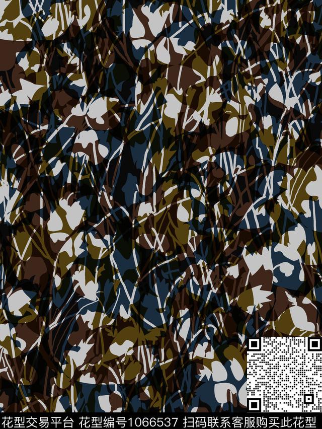 抽象男装复古数码印花华亿平台下载（图片编号: 1066537） - 瓦栏（Walan）