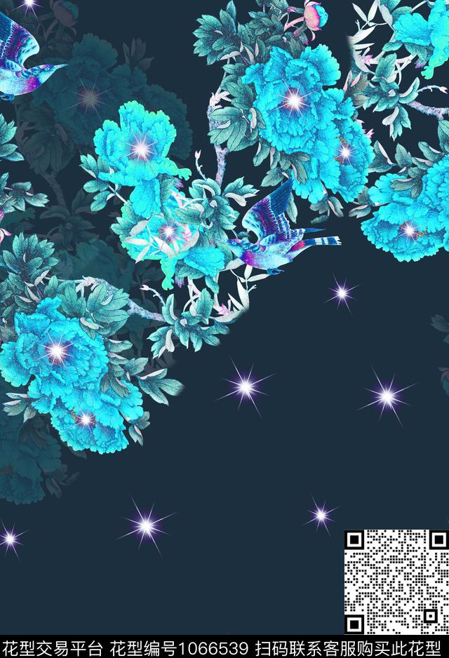 数码华亿平台春夏华亿平台手绘花卉数码印花华亿平台下载（图片编号: 1066539） - 瓦栏（Walan）