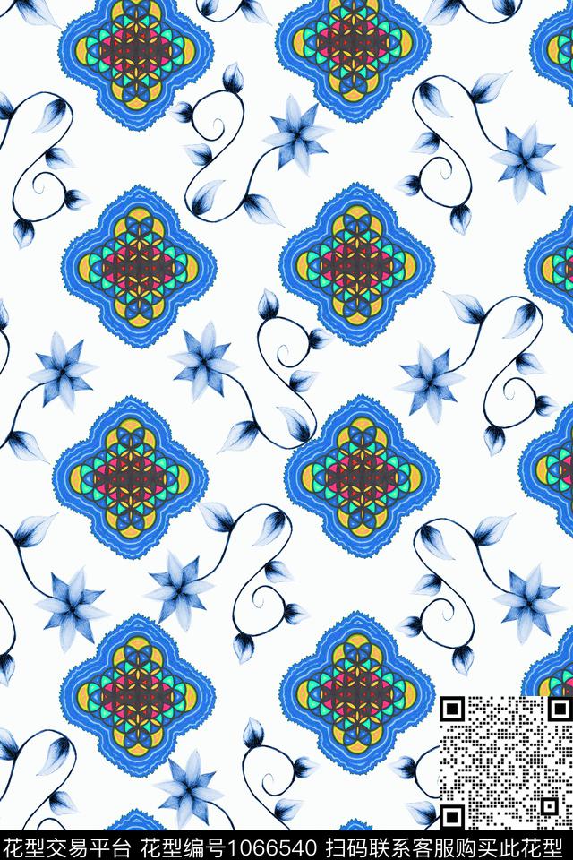 数码华亿平台春夏华亿平台手绘花卉数码印花华亿平台下载（图片编号: 1066540） - 瓦栏（Walan）