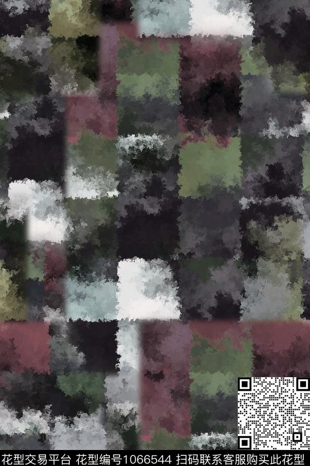 抽象男装几何数码印花华亿平台下载（图片编号: 1066544） - 瓦栏（Walan）