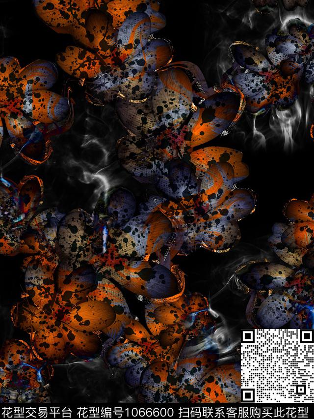 男装花卉复古数码印花华亿平台下载（图片编号: 1066600） - 瓦栏（Walan）