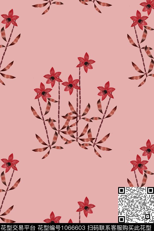 花卉女装大牌风数码印花华亿平台下载（图片编号: 1066603） - 瓦栏（Walan）