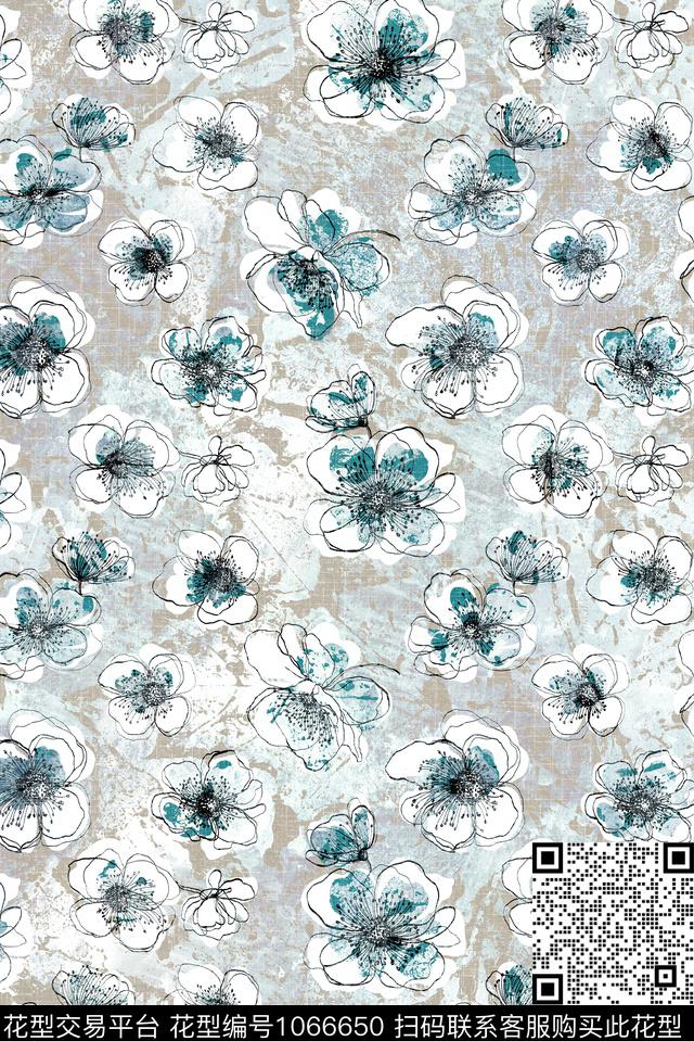 数码华亿平台民族风花卉数码印花华亿平台下载（图片编号: 1066650） - 瓦栏（Walan）